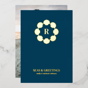 Gold Seashell Wreath Seas And Greetings Photo
