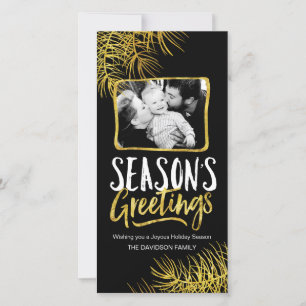 Gold Season's Greeting Photo Card