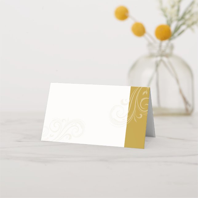 Gold Seating Card, Caroline Wedding Collection Place Card (Front)