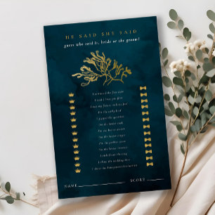 Gold Seaweed He Said She Said Bridal Shower Game