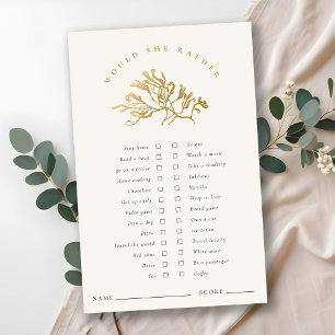 Gold Seaweed Would She Rather Bridal Shower Game