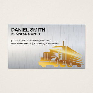 Gold Semi Vehicle Truck Driver