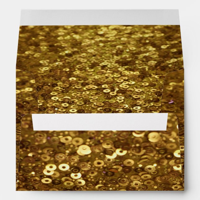 Gold Sequin All Over Glitter Look Envelopes (Back (Bottom))