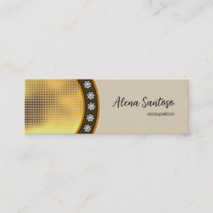 Gold Sequin Bling Mini Business Card
