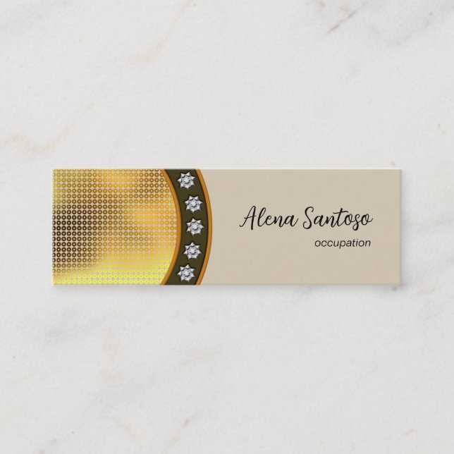 Gold Sequin Bling Mini Business Card (Front)