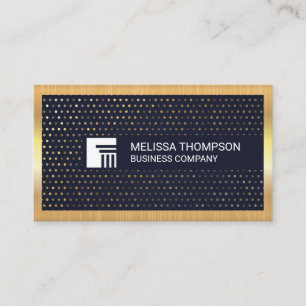 Gold Sequin Pattern   Gold Metallic Border Business Card