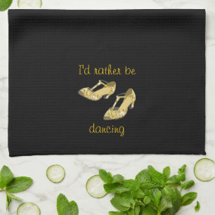 Gold Sequins High Heels Rather Be Dancing Towel