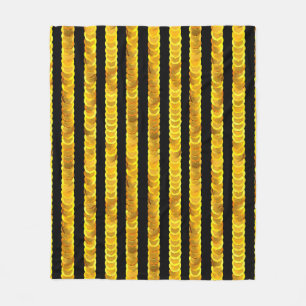 Gold sequins pattern fleece blanket
