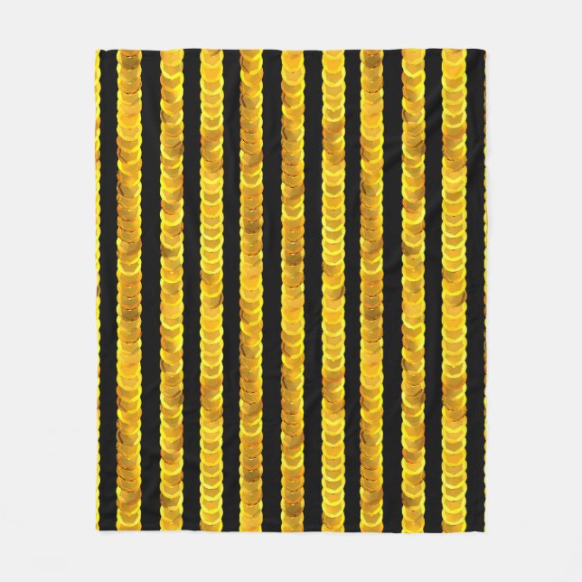 Gold sequins pattern fleece blanket (Front)