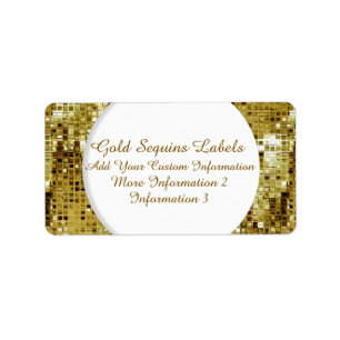 Gold Sequins Return Address Labels