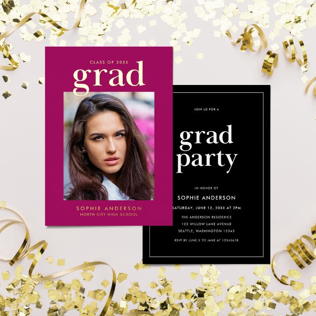 Gold Serif Custom Colour Graduation Party (Creator Uploaded)
