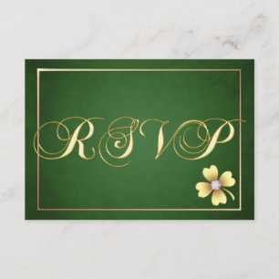 Gold Shamrock Celtic St Patrick's Day Rsvp Card