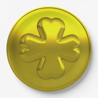 Gold Shamrock Coin Luxury for St. Patrick’s Day Paper Plate