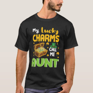 Gold Shamrocks Saint Patrick My Lucky Charms Call T-Shirt