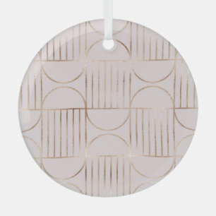 Gold shapes: mid-century modern pattern. glass tree decoration