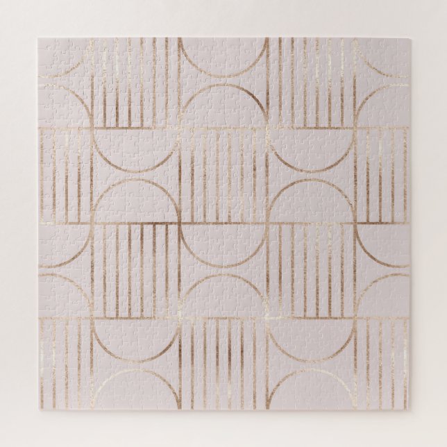 Gold shapes: mid-century modern pattern. jigsaw puzzle (Vertical)
