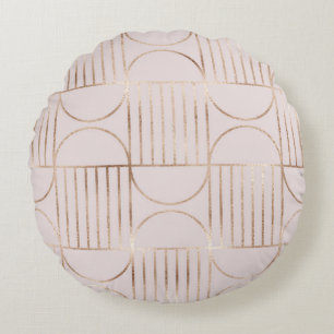 Gold shapes: mid-century modern pattern. round cushion