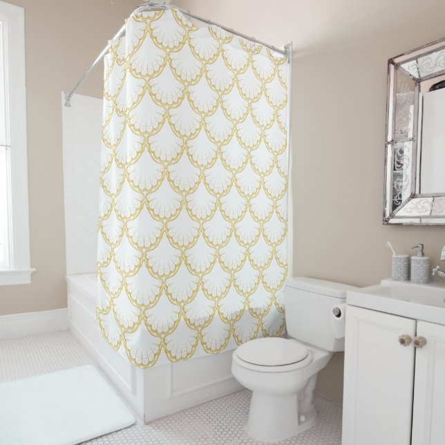 Gold Shells Shower Curtain (In Situ)