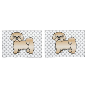 Gold Shih Tzu Cute Cartoon Dog Illustration Pillowcase