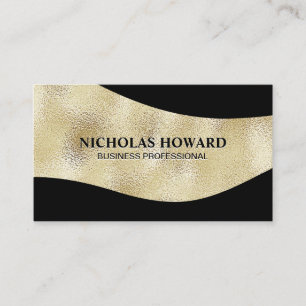 Gold Shimmer and Black Business Card