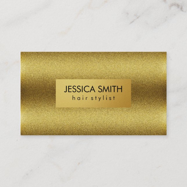 Gold Shimmer and Metallic Faux Gold Business Card (Front)