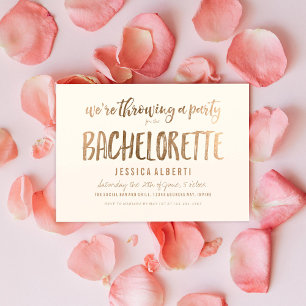 Gold Shimmer Chic Bachelorette Party Invitation