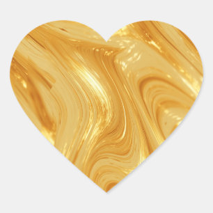Gold shimmer heart sticker