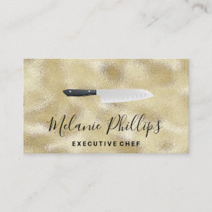 Gold Shimmer Knife Business Card