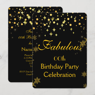 Gold Shimmer Lights Birthday Party Invitation