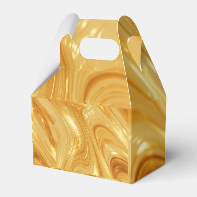 Gold shimmer-look favour box (Front Side)