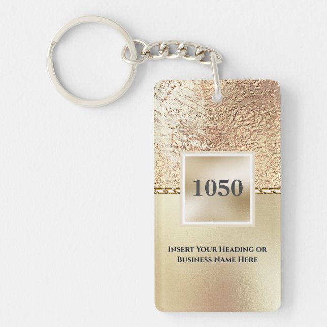  Gold shimmer metallic foil luxurious sparkle Key Ring (Front)