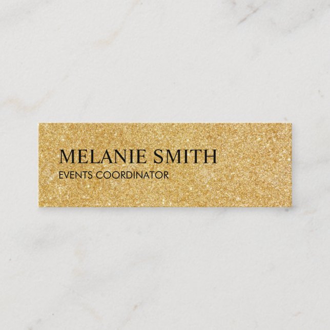 Gold Shimmer Mini Business Card (Front)