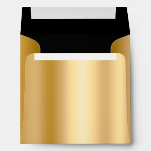 Gold Shimmer Ombre Foil Glam and Black Envelope