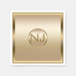 Gold Shine Golden Shiny Modern Glam Party Napkin