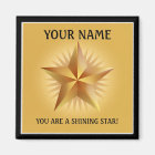 Gold Shining Star Custom Magnet