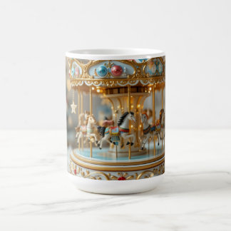 gold shinning carousel  coffee mug
