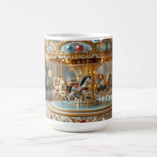 gold shinning carousel  coffee mug (Center)