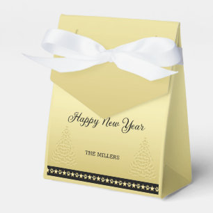 Gold shiny Christmas stars, paws on gold & black Favour Box