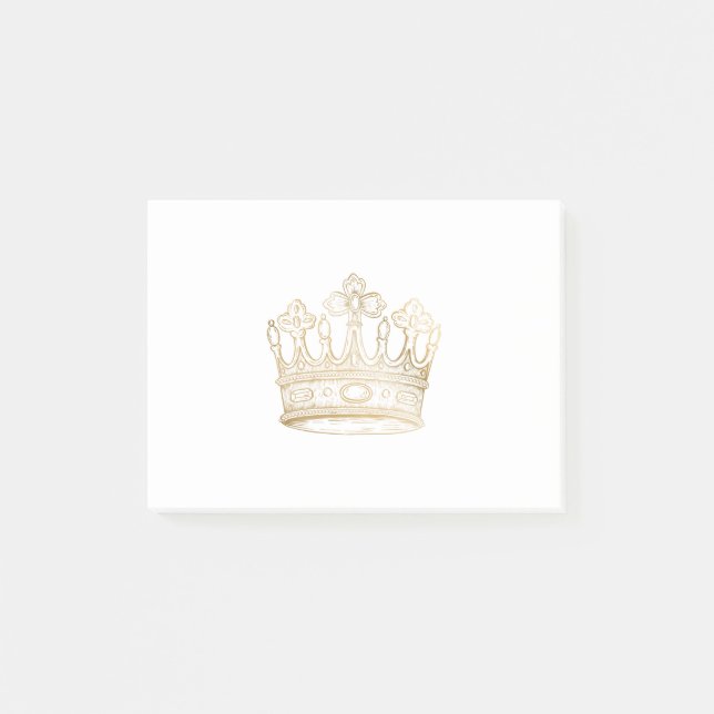 Gold Shiny Crown Post-it Notes (Front)