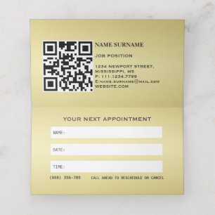  Gold Shiny Dog Paw on black background Appointment Card
