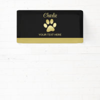  Gold Shiny Dog Paw on black background