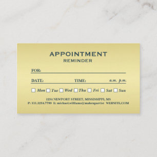 Gold Shiny Dog Paw on black Pet Grooming Service Appointment Card