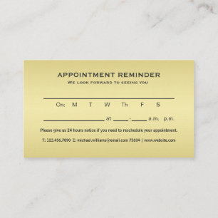 Gold Shiny Dog Paw on black Pet Grooming Service Appointment Card