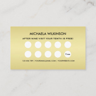 Gold Shiny Dog Paw on black Pet Grooming Service Loyalty Card