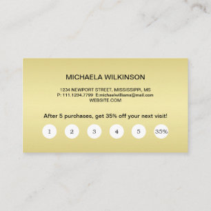 Gold Shiny Dog Paw on black Pet Grooming Service Loyalty Card