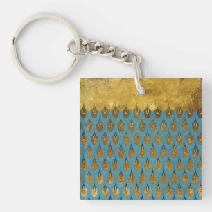 Gold Shiny Princess Mermaid Glitter Scales Key Ring