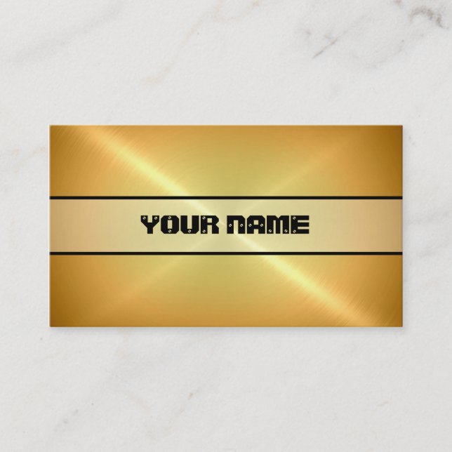 Gold Shiny Stainless Steel Metal 2 Business Card (Front)