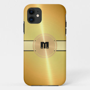 Gold Shiny Stainless Steel Metal and Gold Button Case-Mate iPhone Case