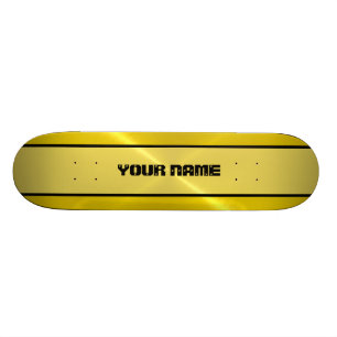Gold Shiny Stainless Steel Metal Skateboard