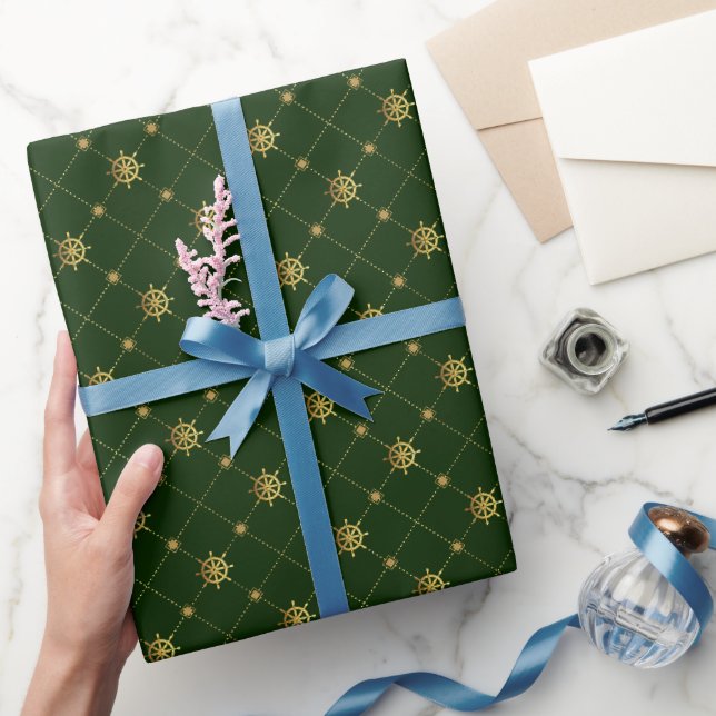 Gold Ship Weel Wrapping Paper (Gifting)